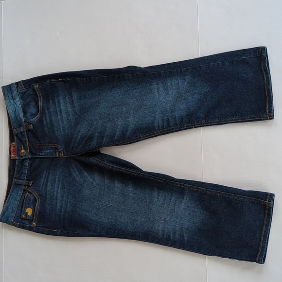 Nobo Distressed Studded Heart Capri Jeans Y2K Junior 13 Blue - Picture 1 of 16